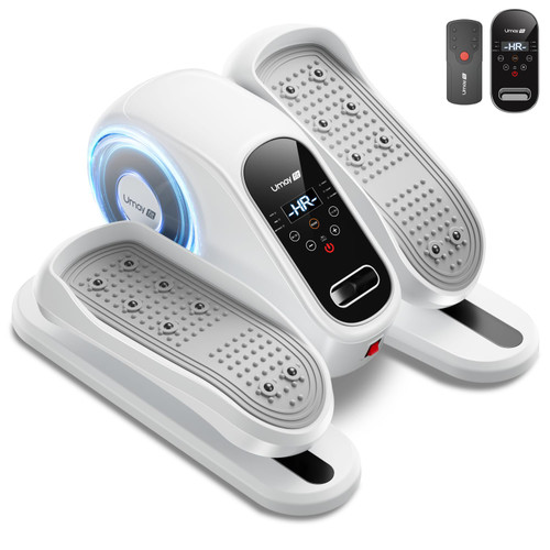 Under Desk Elliptical Machine, Electric Leg Exerciser for Seniors, Quiet & Portable Electric Seated Eclipse Exercise Training Machine with Remote, 12 Level Speeds & Mute Function, Manual & Auto Mode