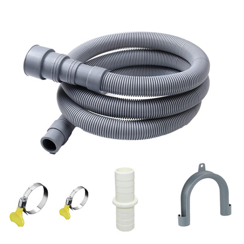 10 FT Washing Machine Drain Hose, Flexible Dishwasher Drain Hose Extension Kit, Universal Washer Drain,Corrugated Washer Hose with 1 Adapter, 2 Clamps, 1 U-Bend Holder