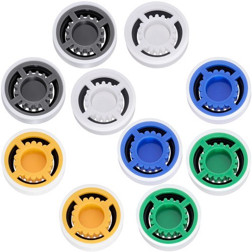 PAGOW 10 Pcs Shower Flow Restrictor, gpm 1.5/1.8/2.0/2.5/3.0 Shower Flow Reducer, Shower Head Water Flow Limiter Set for Shower Head Handheld Shower (0.56x0.54x0.21inch)