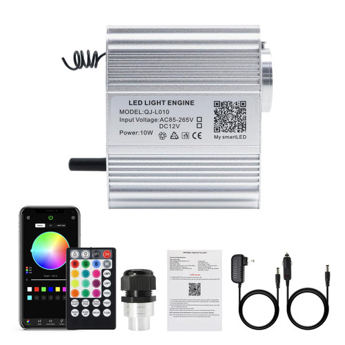 AKEPO 10W Twinkle Fiber Optic Light Engine Light Source, APP Control + Music Activated + 28-Key Remote Control for Car Stars Headliner and Home Star Ceiling Kit