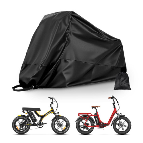 ADDMOTOR Adult Tricycle Cover Electric Trike Covers, Bike Covers waterproof Storage Outdoor for 2 bikes, 210D Heavy Duty Dust Wind Proof Bicycle Cover (black)