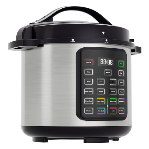 DUMOS 16-in-1 Electric Pressure Cooker 8 QT Stainless Steel Multi Cooker Electric for Pressure, Rice, Steamer, Yogurt Maker, Slow Cook, Black