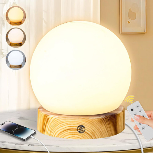 NDAN Light Therapy Lamp, Sunlight Lamp 10000 Lux with Remote Control, 3 Color Temperature & 4 Brightness Level & Timer, Daylight Lamp for Home, Office, Decoration (F9-Wood Grain)