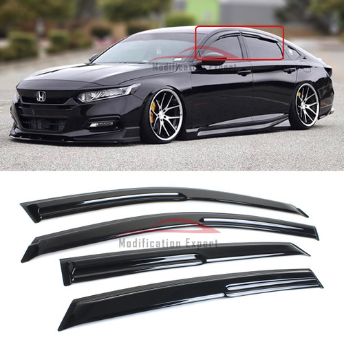 Fits for 2018-2022 10th Gen Honda Accord JDM 3D Wavy Mugen Style Window Visor Rain Guards Deflectors