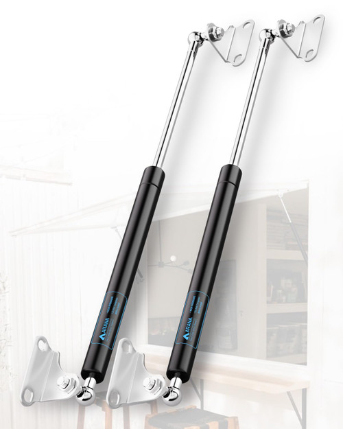 ARANA Gas Struts 17 inch 55LB Gas Shocks Spring, 17" 245N Gas Props Lift Support with Mounting Bracket for Heavy Duty Lid RV Bed Hatch Trap Door Box Lid, 2 PCS