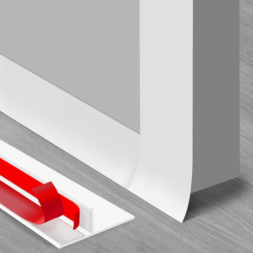 T-Shaped Silicone Seal Strip for Door & Windows, 20Ft Weatherproof Draft Stopper, Gap Seal for Door Sides (White)