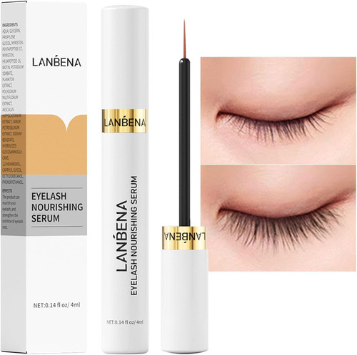 LANBENA lash Serum, Advanced Eyelash Treatment Rapid Eyelash Growth Serum for Eyelash Growth Thickness, Stronger, Healthier Lashes & Brows, 4ml