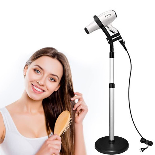 LUEXBOX Hair Dryer Stand, 360 Degree Rotating Lazy Stand with Heavy Base, Hands-Free Blow Dryer Holder, Adjustable Height Holder