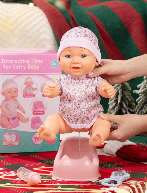 Mother Love Interactive Baby Doll, 15 Inches Potty Training Doll, Baby Doll That Pees with Drinking,Baby Dolls That cry,with Feeding Toy, for 3+ Year Old Girls and Boys Gifts, Pretend Play