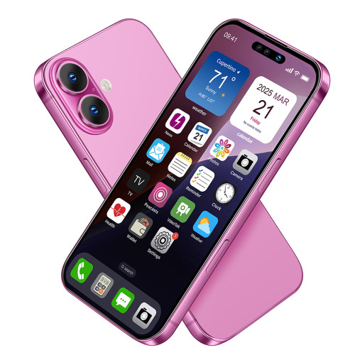 Dummy Fake Phone Model, Looks Like The Real Phone Compatible with Phone 16, for Cell Phone Store Display or Send a Toy Phone 16 for Kids (Pink Rainbow)