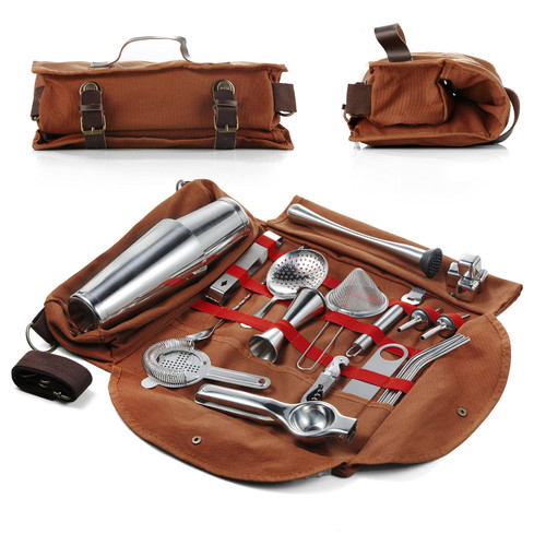 Hyoank Professional Bartender Kit | 24-Piece Complete Cocktail Set with Stylish Portable Bag | Bar Set for Home, Work, Parties, Camping