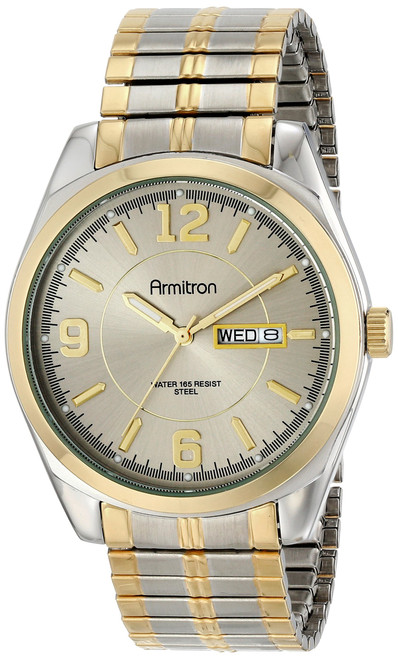 Armitron Men's Day/Date Easy To Read Metal Expansion Bracelet Watch, 20/4591