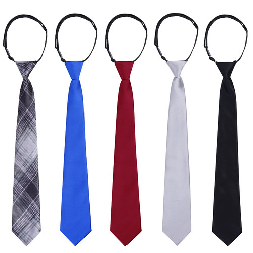 Sucrain 5pcs Boy's Necktie Pre-tied Adjustable Neck Strap Tie for Wedding Graduation School Cosplay Uniforms