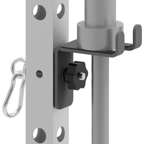 Vatemechie 2-in-1 Olympic Barbell Holder and Resistance Band Anchor for 2x2 & 2x3 & 3x3 Power Racks with 5/8"-1" Holes, Heavy-Duty Steel Bar Storage Hanger with Protective Padding