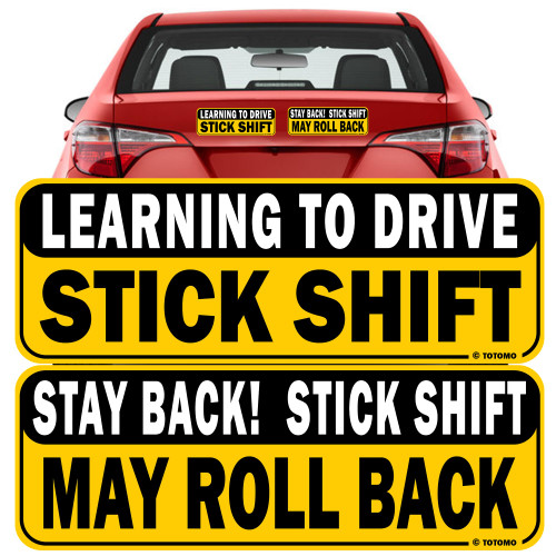 TOTOMO Learning to Drive Stick Shift Stay Back May Roll Back Car Magnet - Reflective Bumper Magnet Sticker for New Manual Transmission Learners Eye-Catching Design TOTOMO Learning to Drive Stick Shift Stay Back May Roll Back Car Magnet - Reflective Bumper Magnet Sticker for New Manual Transmission Learners Eye-Catching Design
