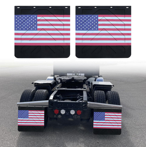 RILONH American Flag Mud Flaps for Semi Trucks PVC Polymer Tractor Trailer Heavy Duty Rubber Mudflaps Splash Guard, 24 x 24Inch, 2PCS