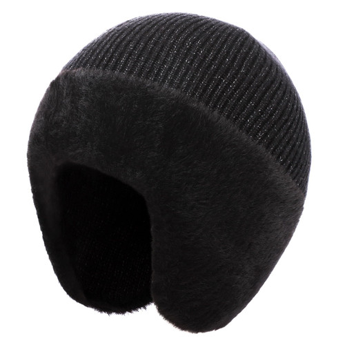 Oversize XL XXL Beanie with Earflap for Men Women Big Head, Large Warm Winter Hats, Plus Size Big Knit Skull Stocking Cap