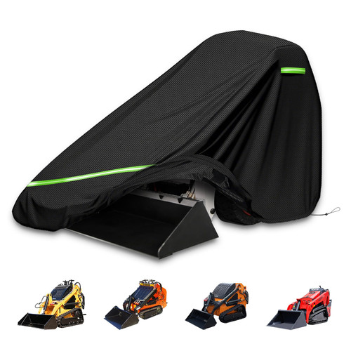 Skid Steer Loader Cover, Suitable for Bobcat MT100, Kubota SCL1000, New Holland C314, and CASE TL100 600D Oxford Cloth Loader Cover, Waterproof and UV Resistant (Black, Without Cockpit (only Cover))