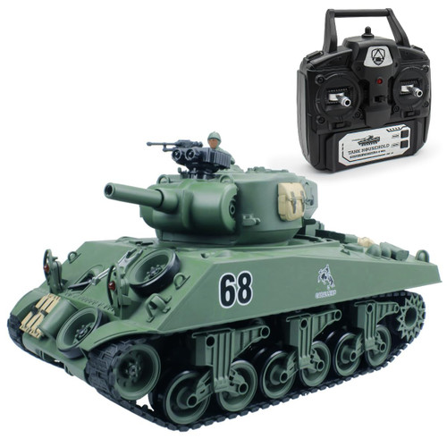 fisca Remote Control Tank, 2.4Ghz 15 Channel 1/20 Sherman M4A3 Main Battle RC Tank That Shoot BBS Airsoft for Kids Age 10 11 12-16 Year Old
