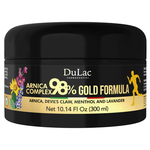 Dulàc - Arnica Gel for Bruising and Swelling, Arnica Montana 98% Maximum Strength + Devil's Claw for Muscle and Joint Massage, Arnica Montana Complex 98% 10.14 Fl Oz, Gold Formula