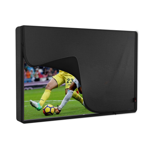 iBirdie Outdoor TV Cover 46 to 48 inch Waterproof, Cover Size 44.5''W x 27.5''H, Weatherproof, with Zipper for Outside Flat Screen 46 to 48 inch TV, Black, 600D Thick Fabric Protector