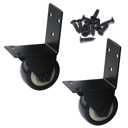 Semetall 2pcs Swivel Caster Wheels with L Shape Plate,2 Inch Silent Caster Wheels Replacement, Black