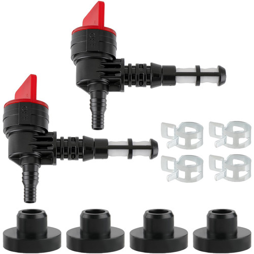Carbbia 2 Pack 90 Degree Fuel Gas Shut Off Valve w/ Grommet Clamp for 192980GS 208961 for Kohler 25 462 03-S 25-462-03-S for Rotary 13116 Gas Tank Engine Generator Pressure Washer