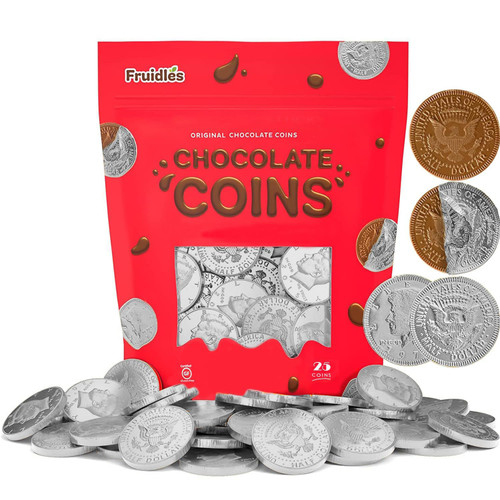 25-Pack Chocolate Coins, Dairy-Free, Dark Chocolate Hanukkah Gelt, Bittersweet Coins Made in Israel, Kosher Certified Non-Dairy