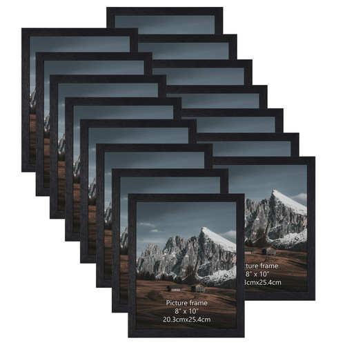 HORLIMER 8x10 Picture Frame Set of 15, Black Picture Frames Display 8 by 10 Photo for Wall or Tabletop