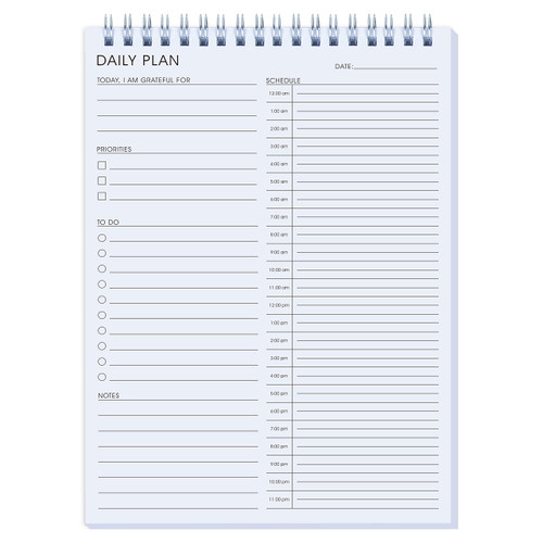 24 Hour Daily Planner - To Do List for Work & Personal Life, Productivity Everyday Planner, Daily Schedule, 6.5 x 9.8