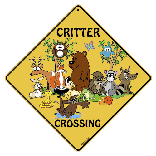 CROSSWALKS Critter Crossing 12" X 12" Aluminum Sign (X268)