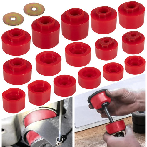V-SEK 6-116 Body Mount Bushings Kit Compatible with Ford Explorer Sport Trac 2001 2002 2003 2004 2005 2WD/4WD Durable Polyurethane Upgraded Design Red (18 Pcs)