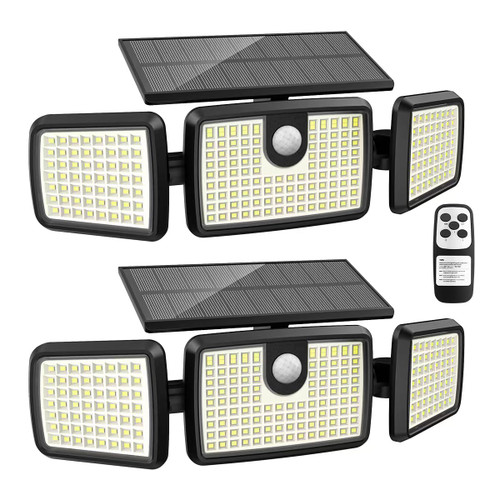 Solar Lights Outdoor, Quick Charge Solar Motion Deck Lights Outdoor for Deck with 232LEDs High Brightness, Larger Built-in Tempered Glass Panel, Sensitive PIR Motion Inductor (Remote,2 Pack) Solar Lights Outdoor, Quick Charge Solar Motion Deck Lights Outdoor for Deck with 232LEDs High Brightness, Larger Built-in Tempered Glass Panel, Sensitive PIR Motion Inductor (Remote,2 Pack)