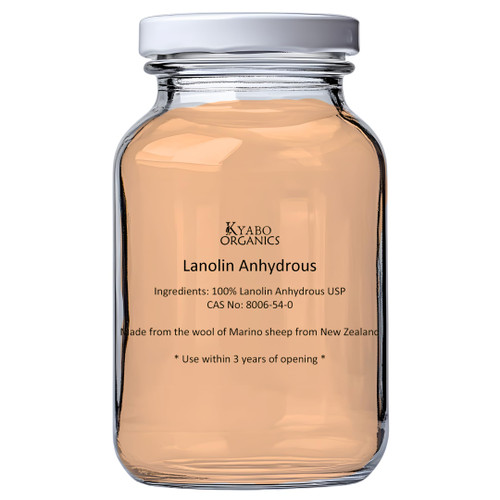 Kyabo Organics 100% Pure Lanolin Anhydrous – 8oz Jar – USP Grade, Halal, New Zealand Merino Wool – Ultra-Hydrating Moisturizer for Skin, Lips & Baby Care – Fragrance-Free, Chemical-Free