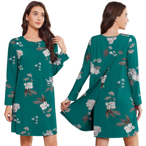 Deyeek Adaptive Clothing for Women Tear Away Open Back Dresses Soft Post Surgery Nightgowns Womens Hospital Gowns