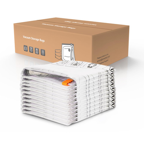 [2024 NEW] Vacuum Storage Bags (10 Large) | Space Saver | Rapid Vacuum | Double Zip Seal | Special Clip Stopper | Ideal for Clothes, Blankets Compression and Travelling