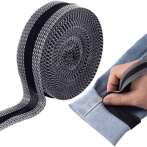 Isslly 11 Yard Iron-on Instant Hem Tape, Adhesive Tape Iron on, Adhesive Fabric Hemming Tape for Pants, Jeans, Clothes (Black, 1 Roll)