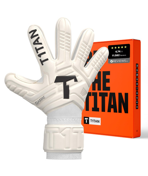 T1TAN Classic 1.0 White-Out - Goalkeeper Gloves - Without Finger Protection - Soccer Goalkeeper Gloves - Size 6
