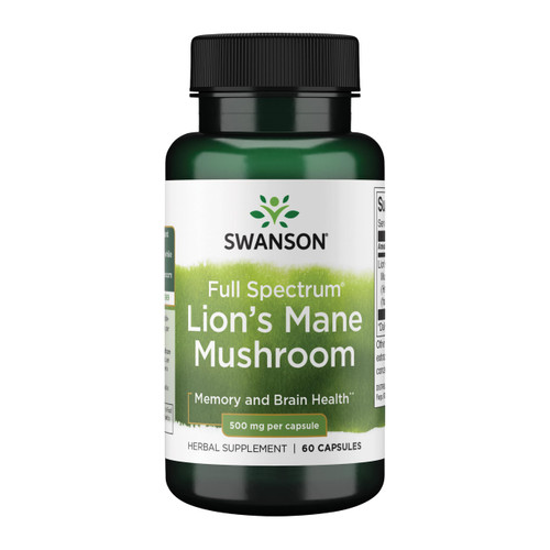 Swanson Lion's Mane Mushroom Capsules - 500 mg Each, 60 Capsules - Herbal Supplement Supporting Cognitive Function Swanson Lion's Mane Mushroom Capsules - 500 mg Each, 60 Capsules - Herbal Supplement Supporting Cognitive Function