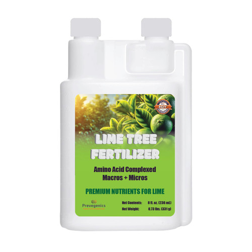 Lime Tree Fertilizer | (8 fl. oz.) Easy to Use | Liquid Fertilizer for Lime Trees and Citrus Trees | Liquid Plant Food | Contains Amino Acid Complexed Macronutrients & Micronutrients
