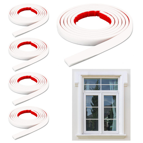 5pcs Window Grid Kit, 32.8ft in Total Self-Adhesive Window Grid Inserts Window Grille Inserts Window Mullions Muntins Peel and Stick Molding for Walls Trim Molding Decoration for Window Frames