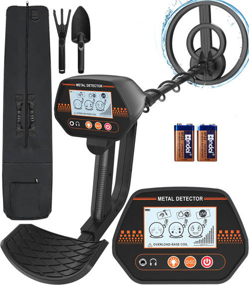DetectTrek Metal Detector for Kids, 8" Waterproof Coil, Fun LCD Display with All Metal & Disc Modes, Adjustable Lightweight Starter Kit, Christmas Stocking Stuffers Gifts for Kids for Ages 8+, MD-4070