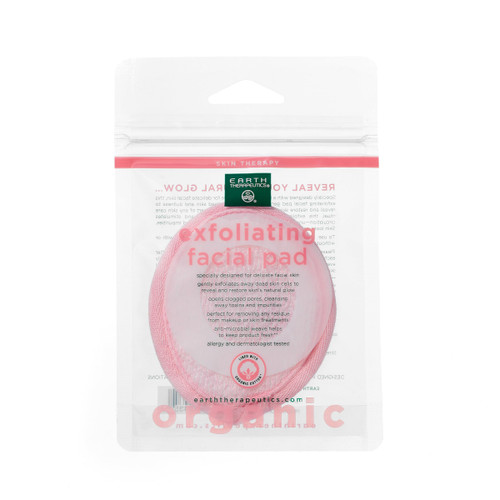Earth Therapeutics Organic Cotton Exfoliating Facial Pad- Pink Earth Therapeutics Organic Cotton Exfoliating Facial Pad- Pink