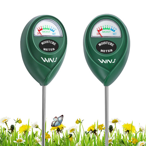 WNJ 2 Pack Soil Moisture Meter, Plant Water Monitor, Lawn Moisture Meter，Soil Hygrometer Sensor for Gardening, Farming, Indoor and Outdoor Plants