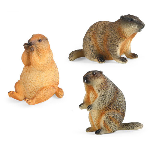 titihuirie 3PCS Groundhog Figurine Groundhog Sculpture Groundhog Model Animal Model Home Decoration Outdoor Garden Statue