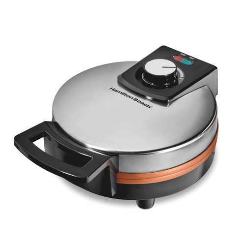 Hamilton Beach Belgian Waffle Maker with PFAS-Free Non-Stick Ceramic-Coated Plates, Browning Control, Indicator Lights, Stainless Steel (26081) Hamilton Beach Belgian Waffle Maker with PFAS-Free Non-Stick Ceramic-Coated Plates, Browning Control, Indicator Lights, Stainless Steel (26081)