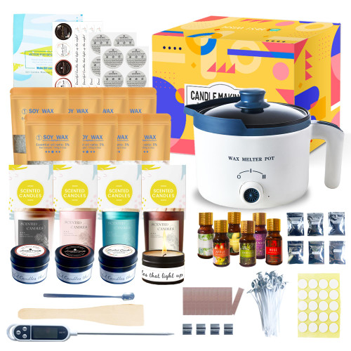 KQU Candle Making Kit for Candles, Home DIY Candle Wax Kit with Glass Jars for Adult, Candle Maker Kit with Wax Melter for Art & Craft