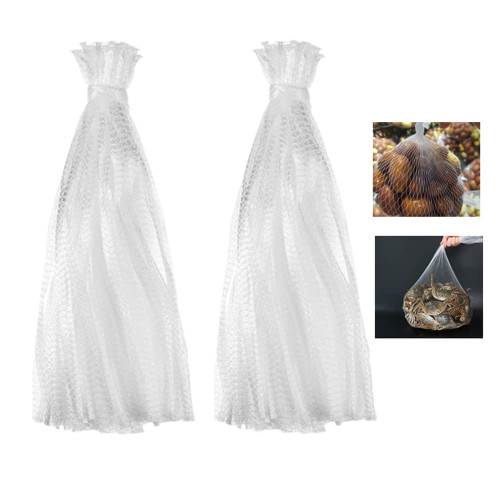 BRYHZKCM 100 pieces nylon mesh net bags reusable mesh bags, Seafood Boiling Bags,Fruit and Vegetable Produce Packaging Net,24 Inch