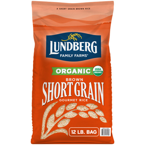 Lundberg Organic Short Grain Brown Rice, Bulk Bag, Sticky Rice, 12 Lb