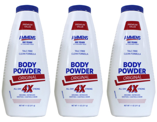 AMMENS BODY Powder Original All Day 4X Strong, 11 oz (Pack of 3) AMMENS BODY Powder Original All Day 4X Strong, 11 oz (Pack of 3)
